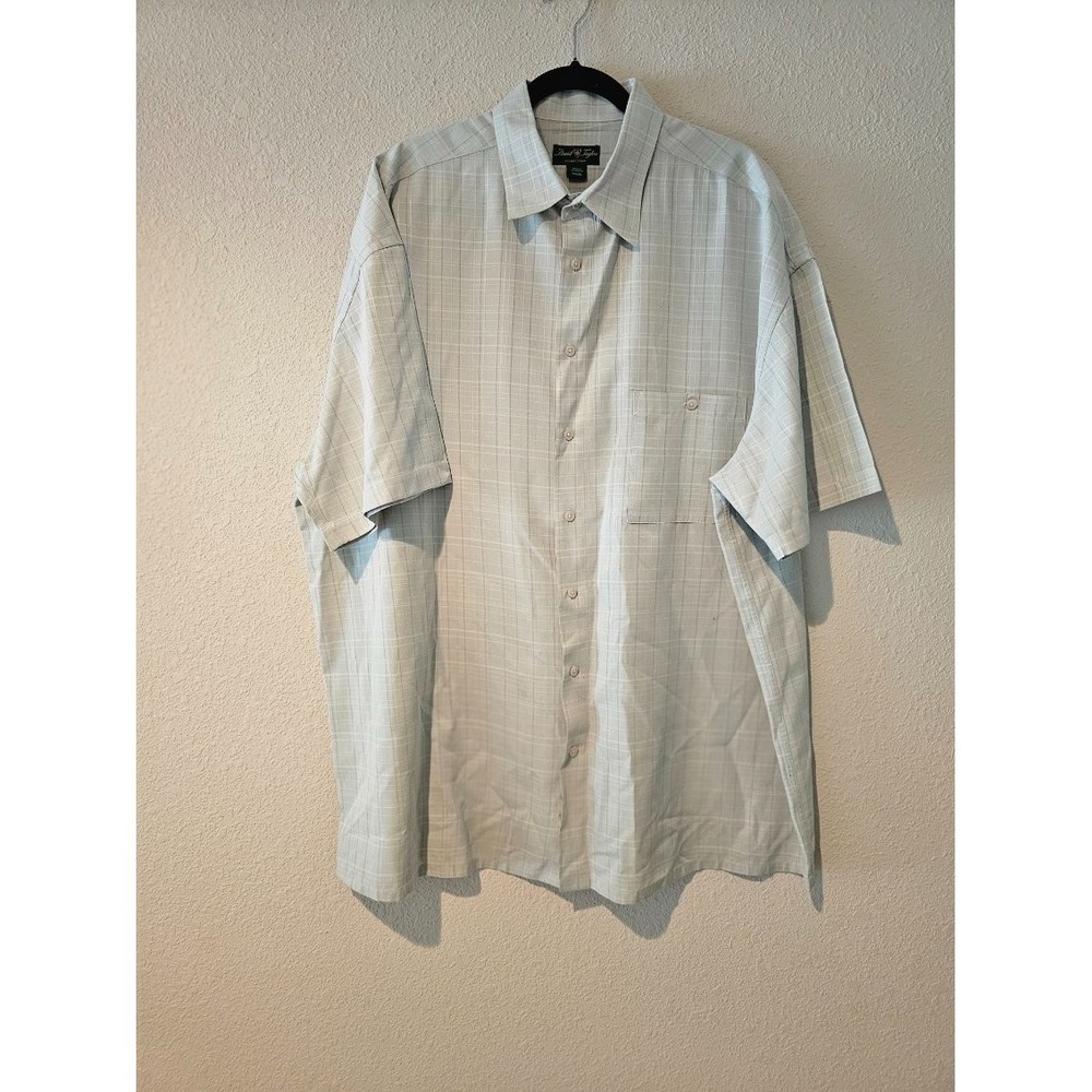 David Taylor Collection Mens XXL Sage Plaid Shirt Pocket - Picture 2 of 6